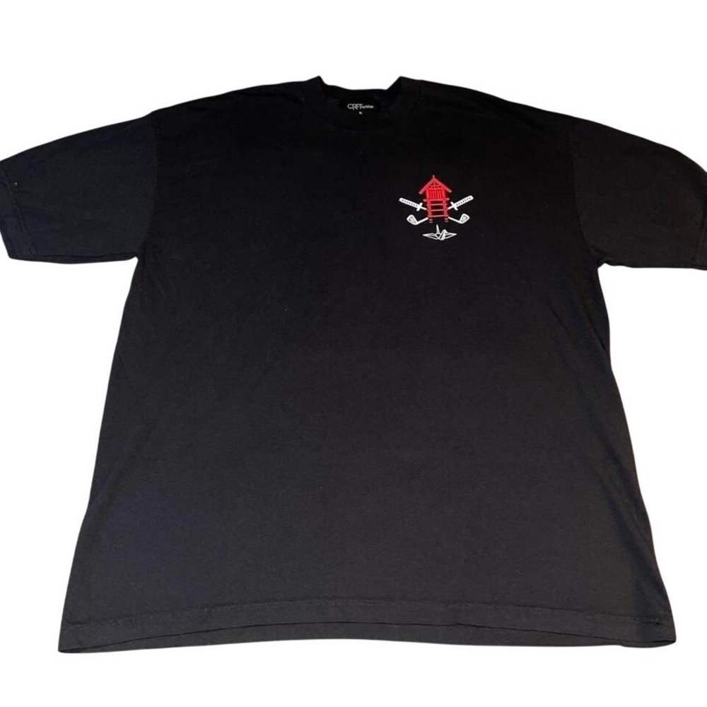 CRFT By Maki Graphic T Shirt XL Black Samurai Pagoda Cross Swords Streetwear